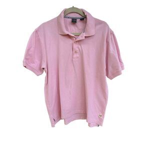 T Harris London Polo Mens Large Pink Shirt Cotton Golf Business Casual Preppy L